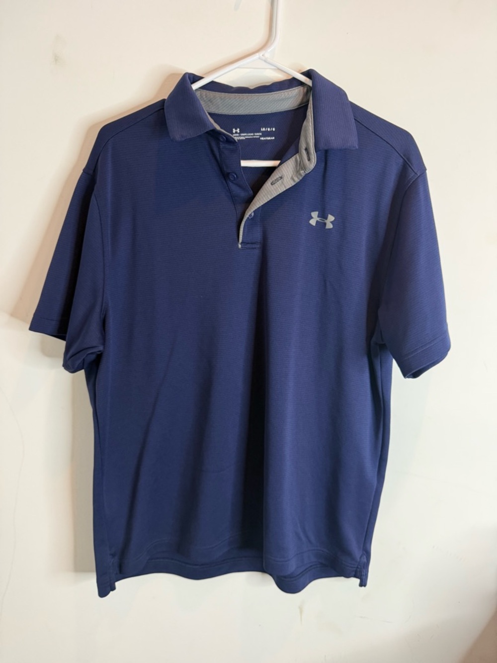 LG Men's Navy Polo with Contrast Gray Trim